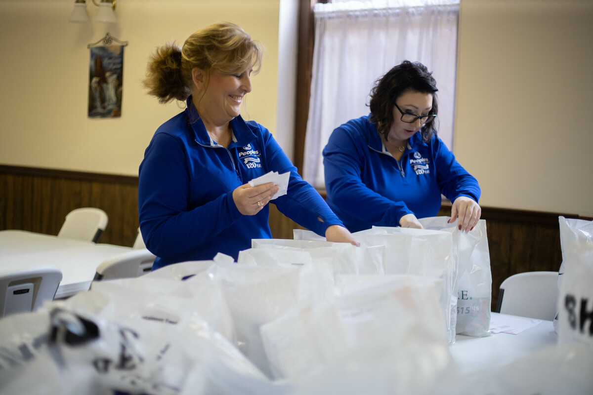 Sistersville team packs hygiene bags for the community